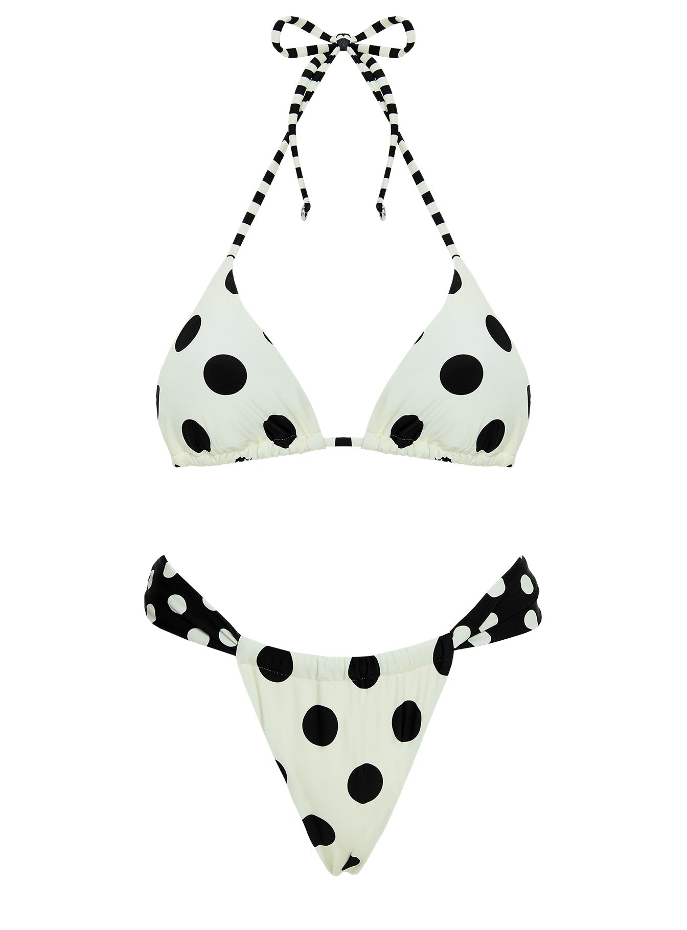 Jenner High Side Bikini Bottom Cream Polka Dot - Image 5