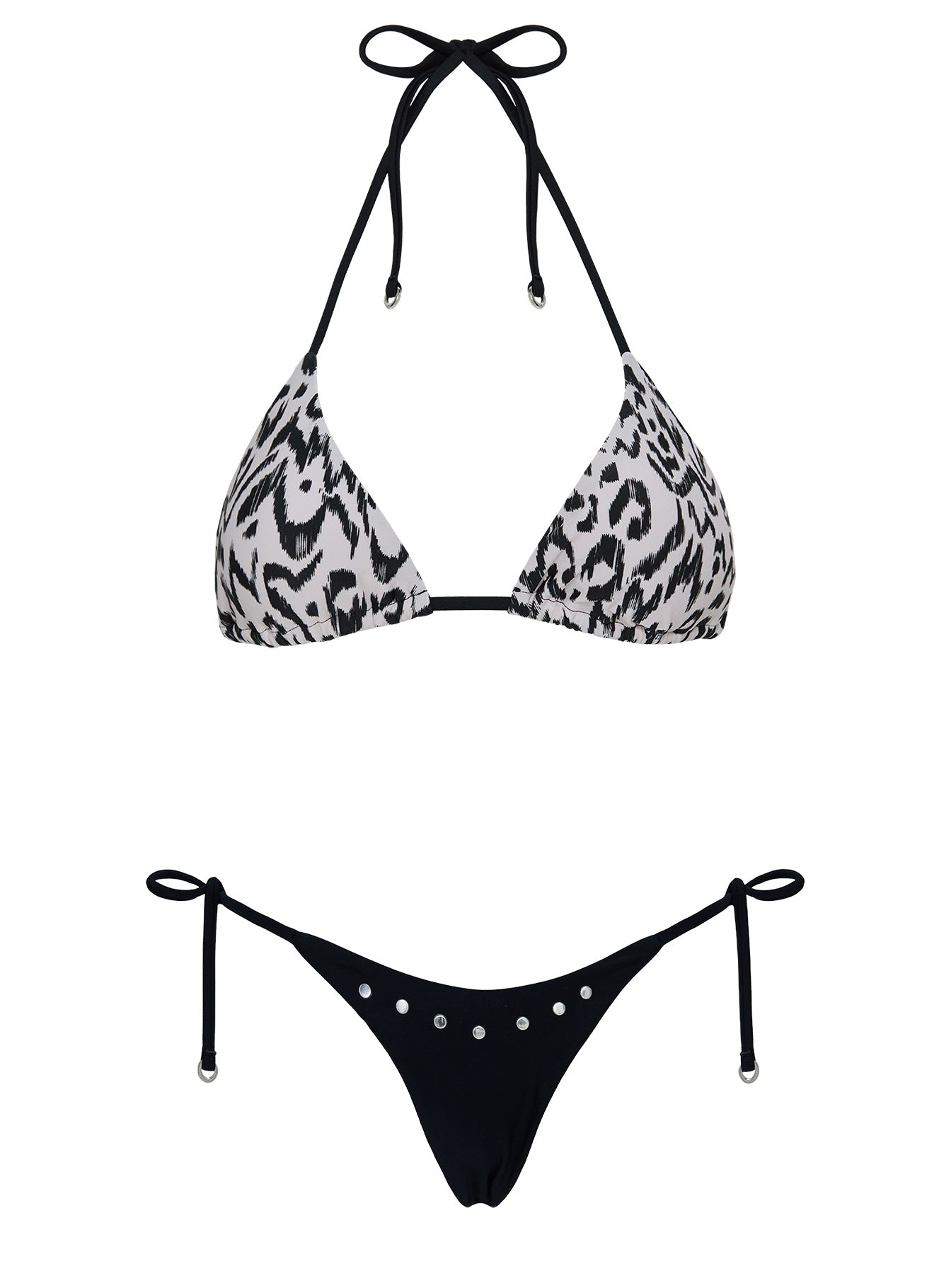 Suprezza Studded Tie Side Bikini Bottoms Black - Image 5