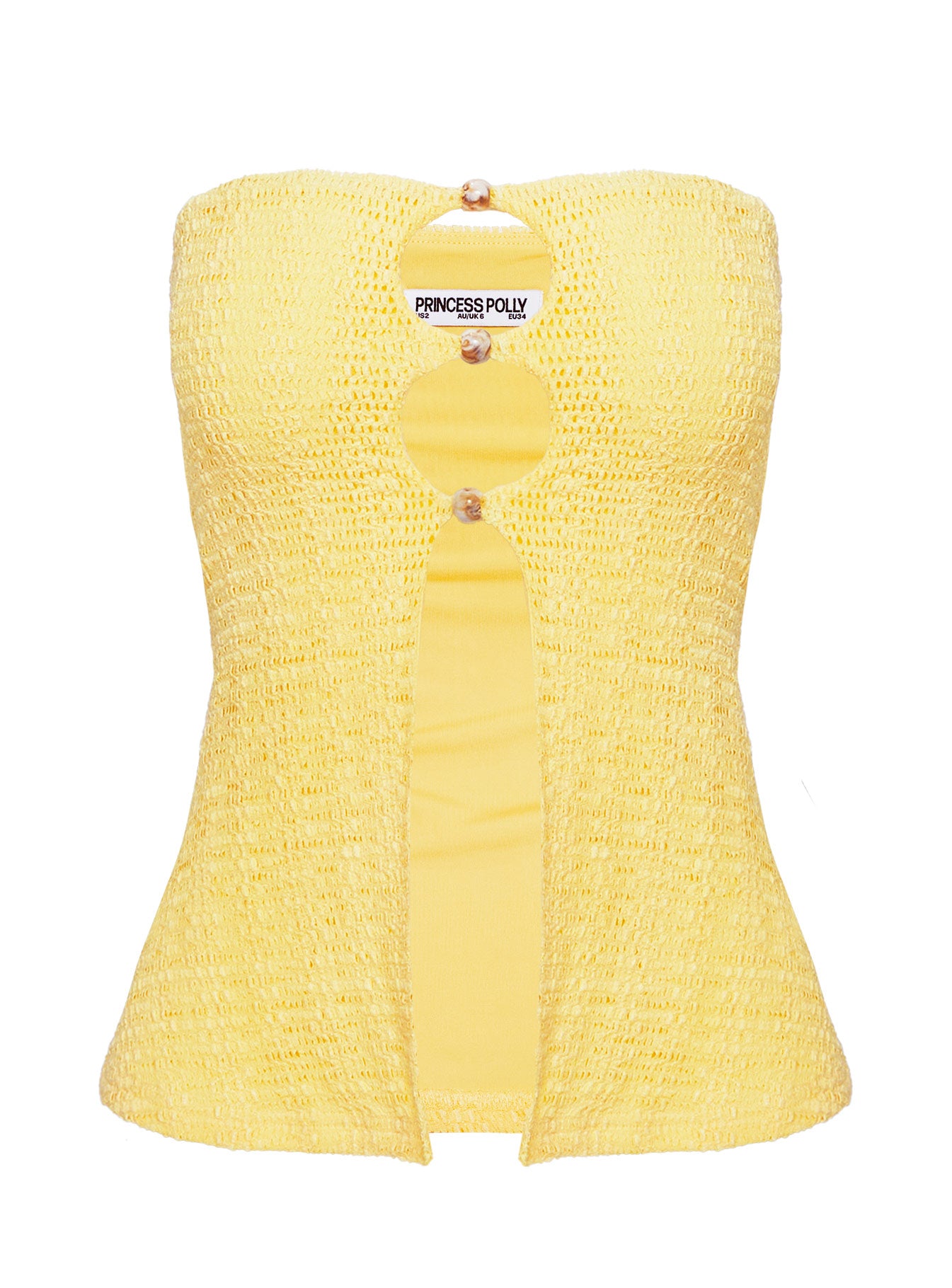 Lost Souls Strapless Cut Out Top Lemon - Image 5