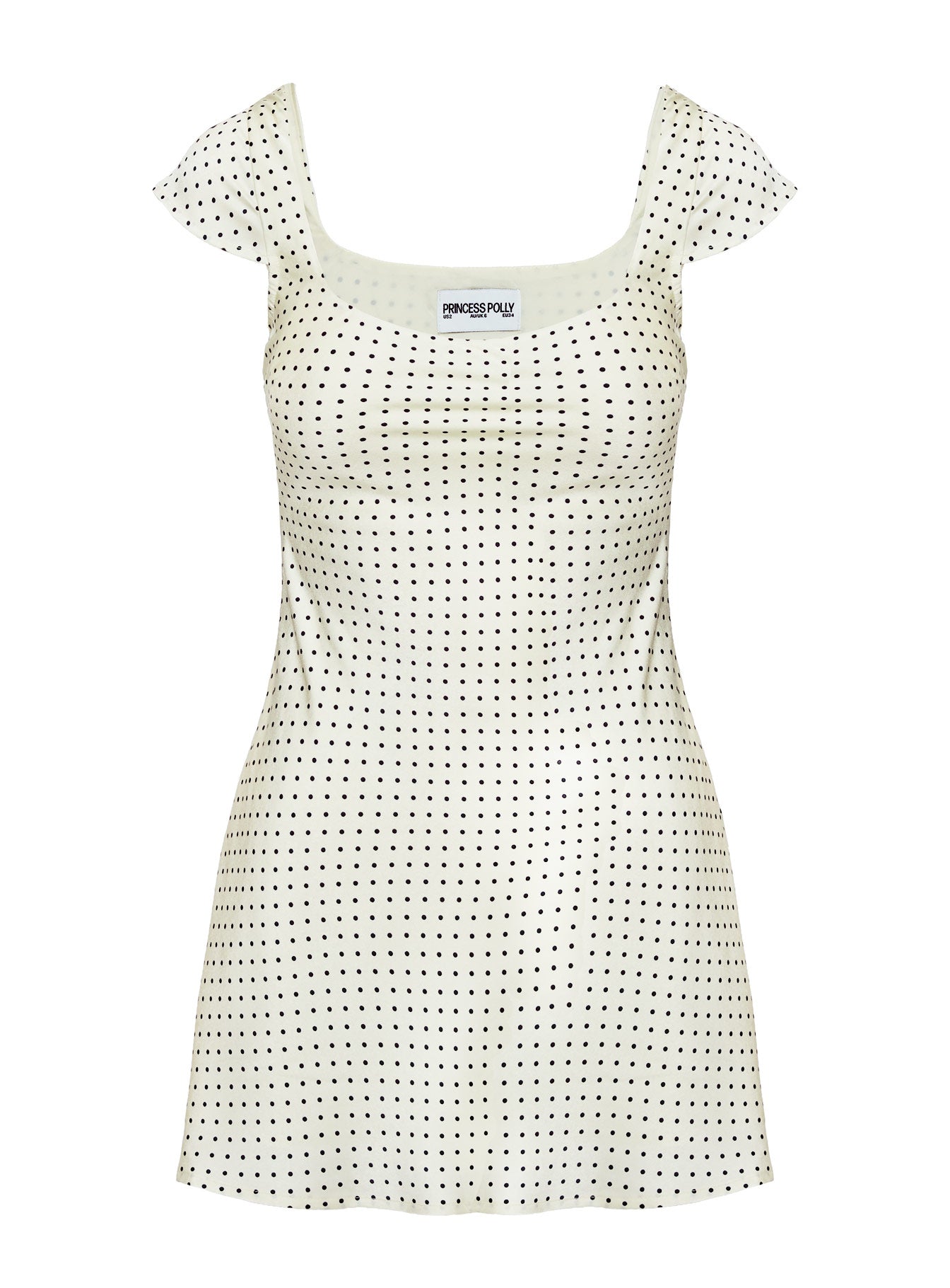 Lucienna Polka Dot Mini Dress White Black Petite - Image 5