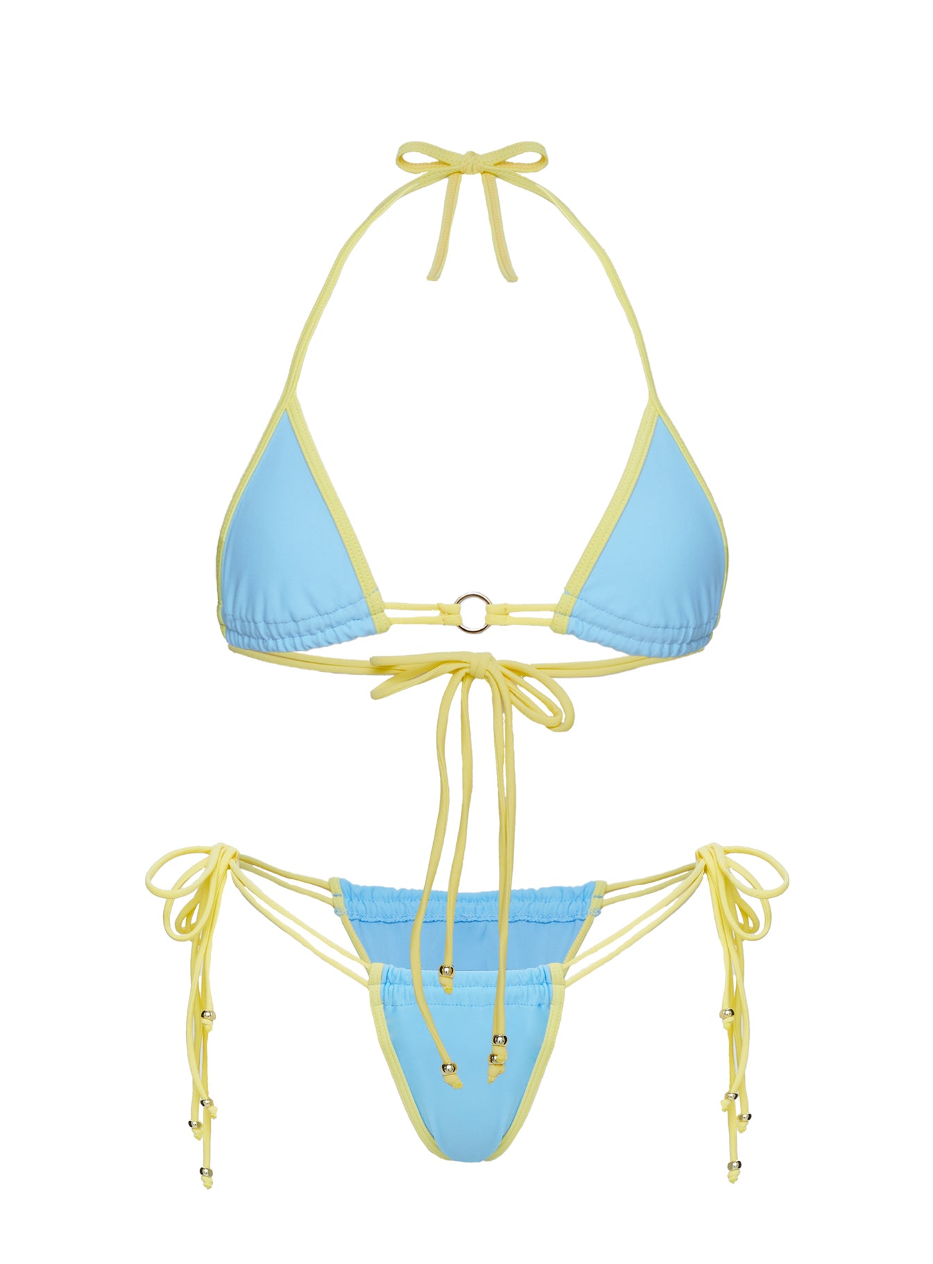 Nayeli Tie Side Bikini Bottoms Blue Yellow - Image 5