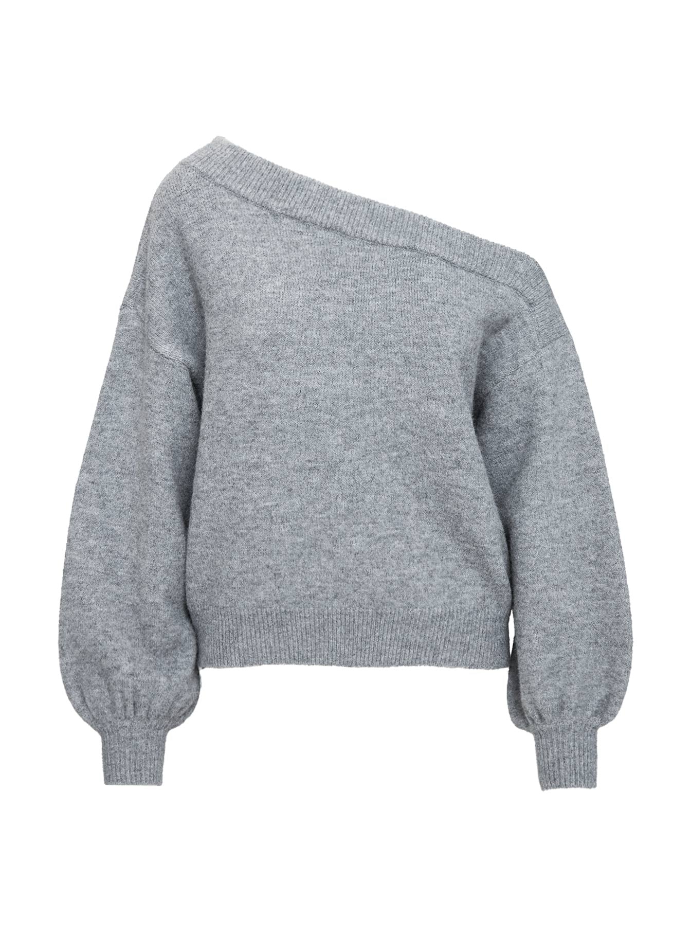 Noble Off The Shoulder Sweater Grey - Image 6