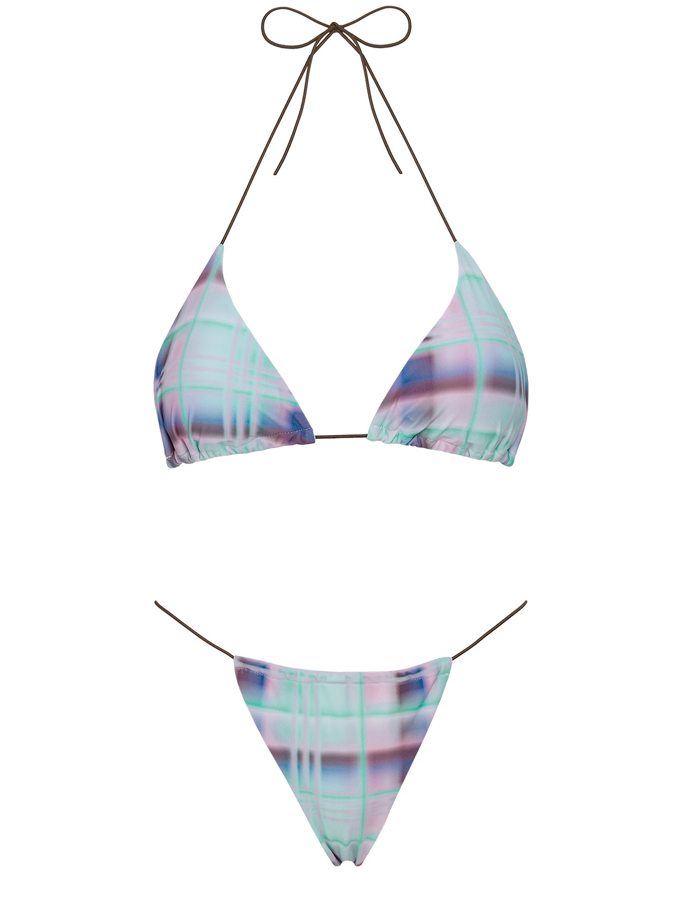 Selbie String Ruched Bikini Bottom Blue Multi - Image 5