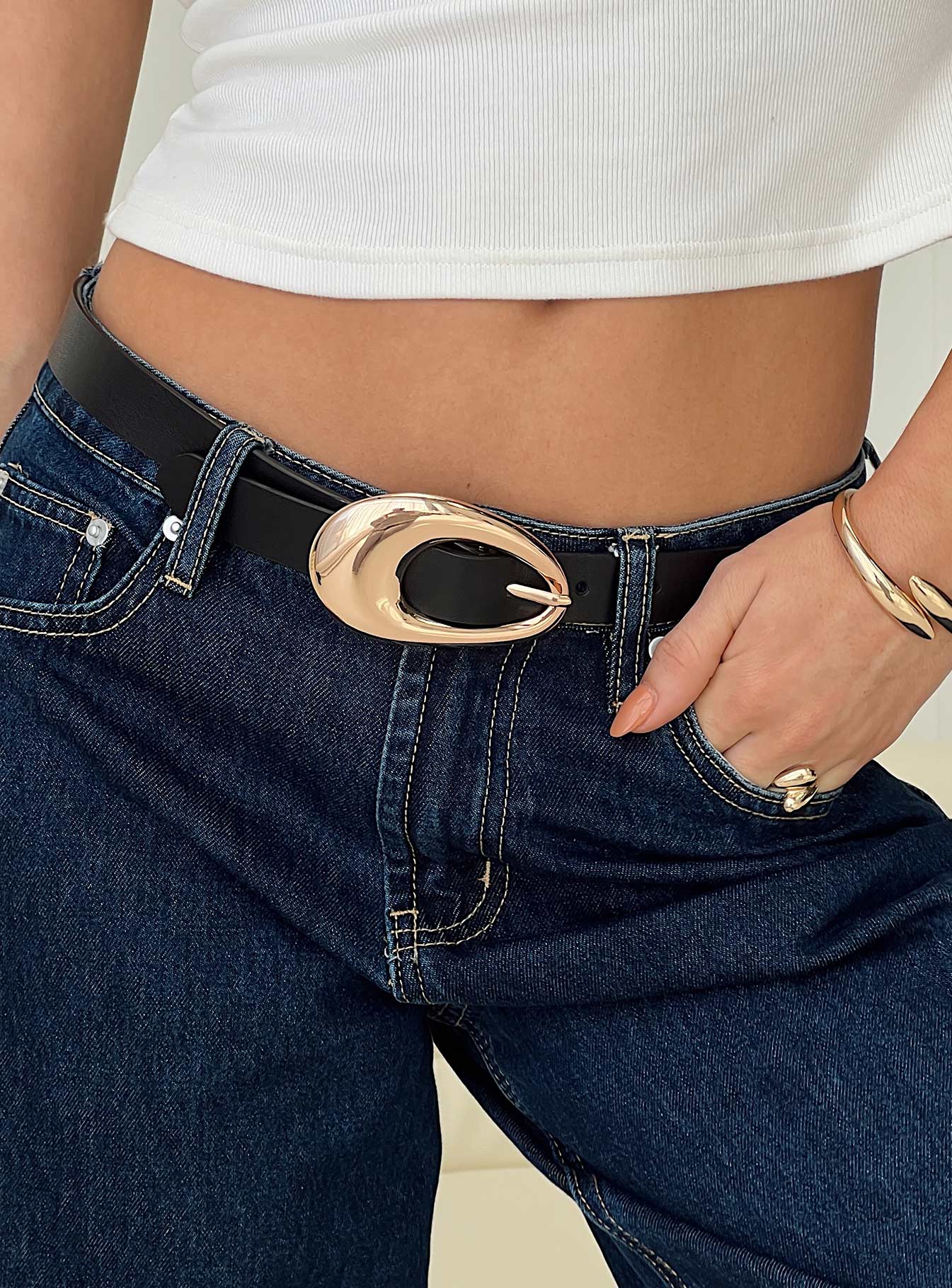 Out Of Reach Belt Black  Gold