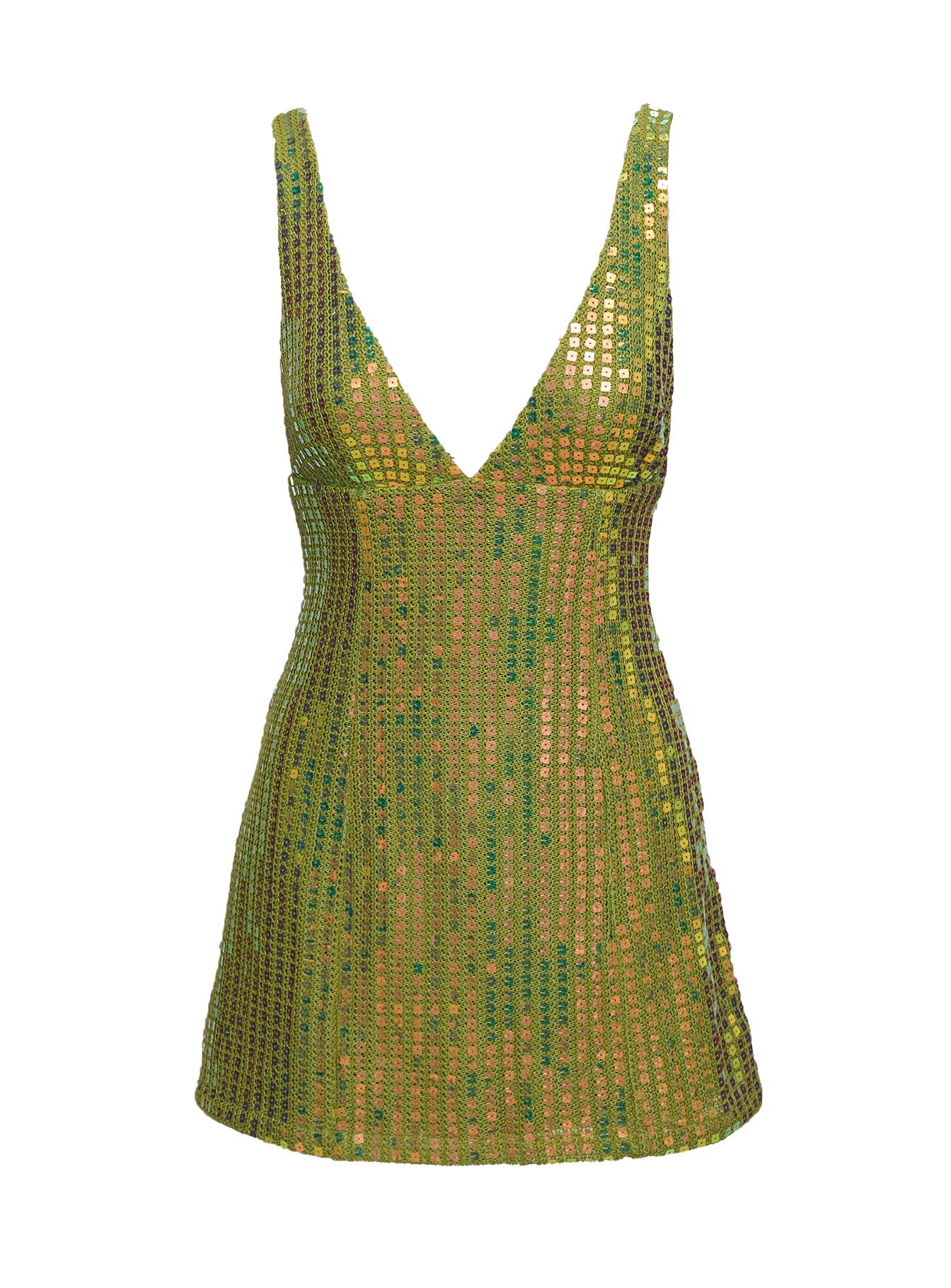 Porscha Shimmer Mini Dress Green - Image 5