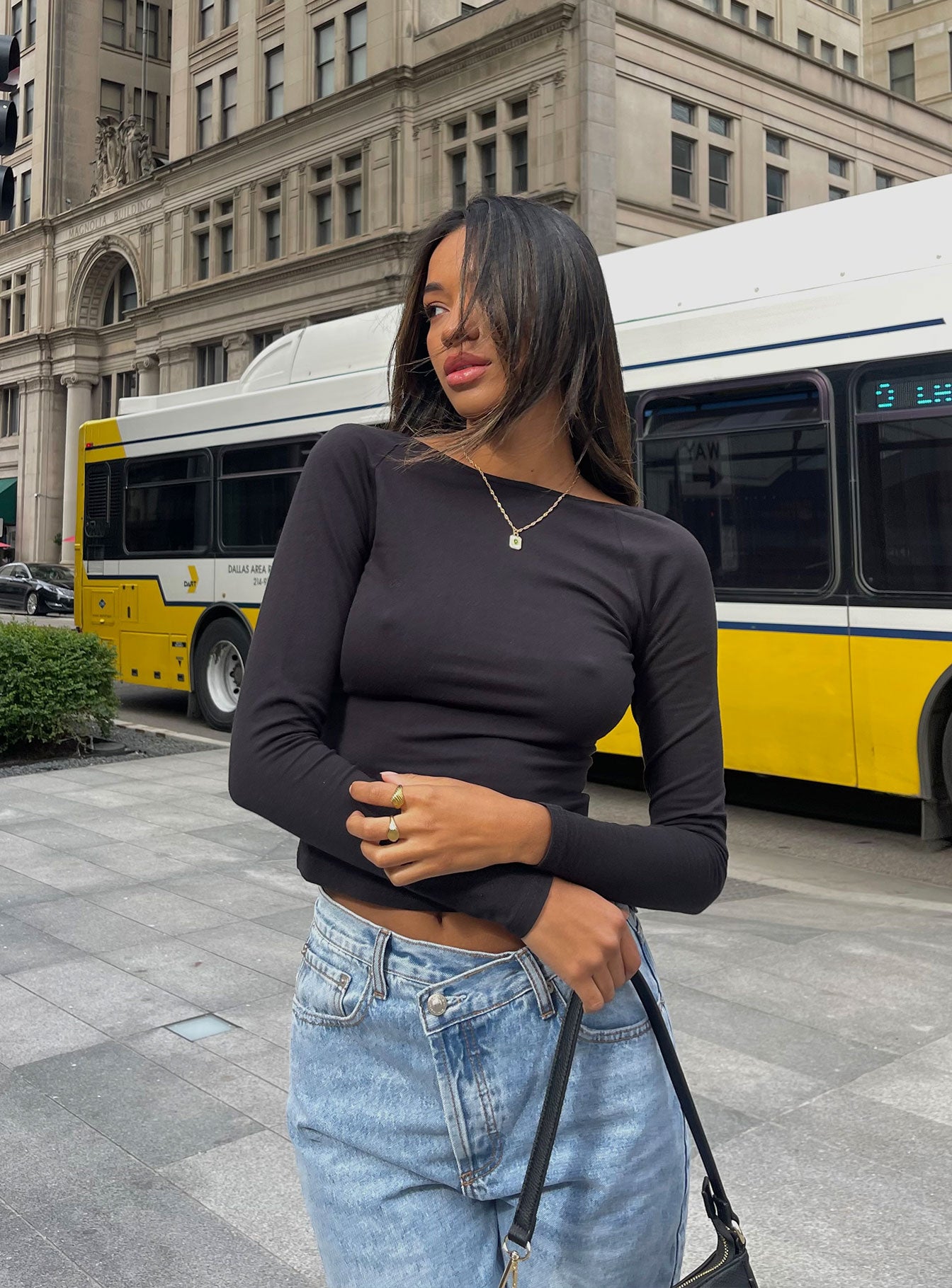 Rixie Long Sleeve Top Black - Image 9
