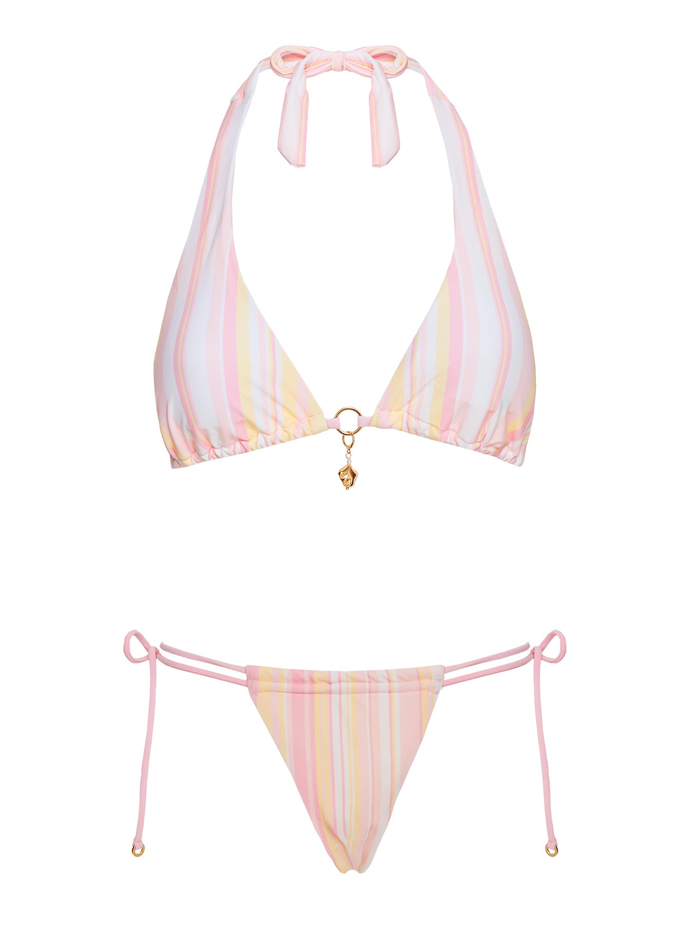 Rissa Halter Bikini Top Pink Stripe - Image 5