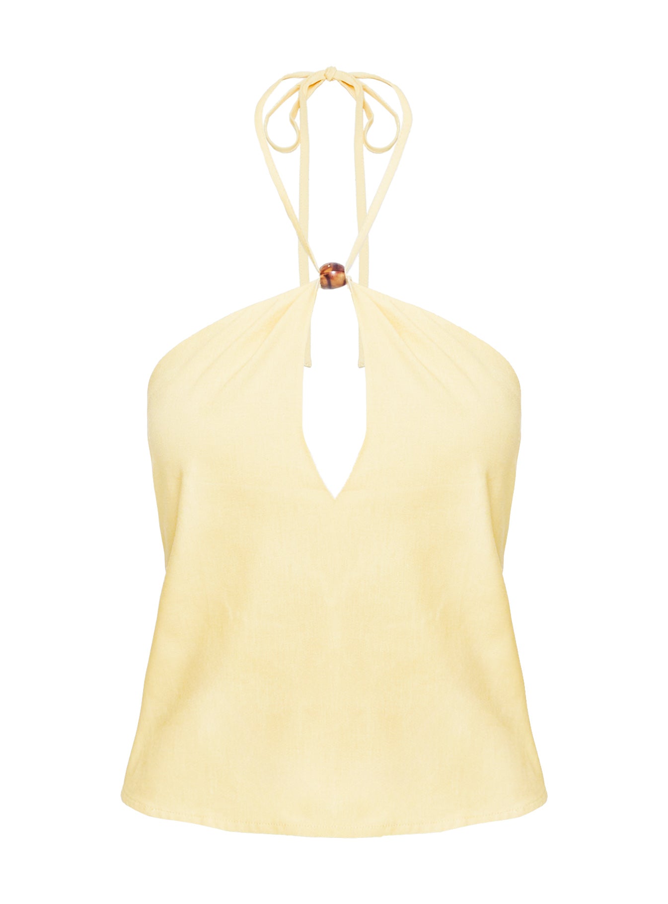 Santorini Crush Bead Detail Top Lemon - Image 5