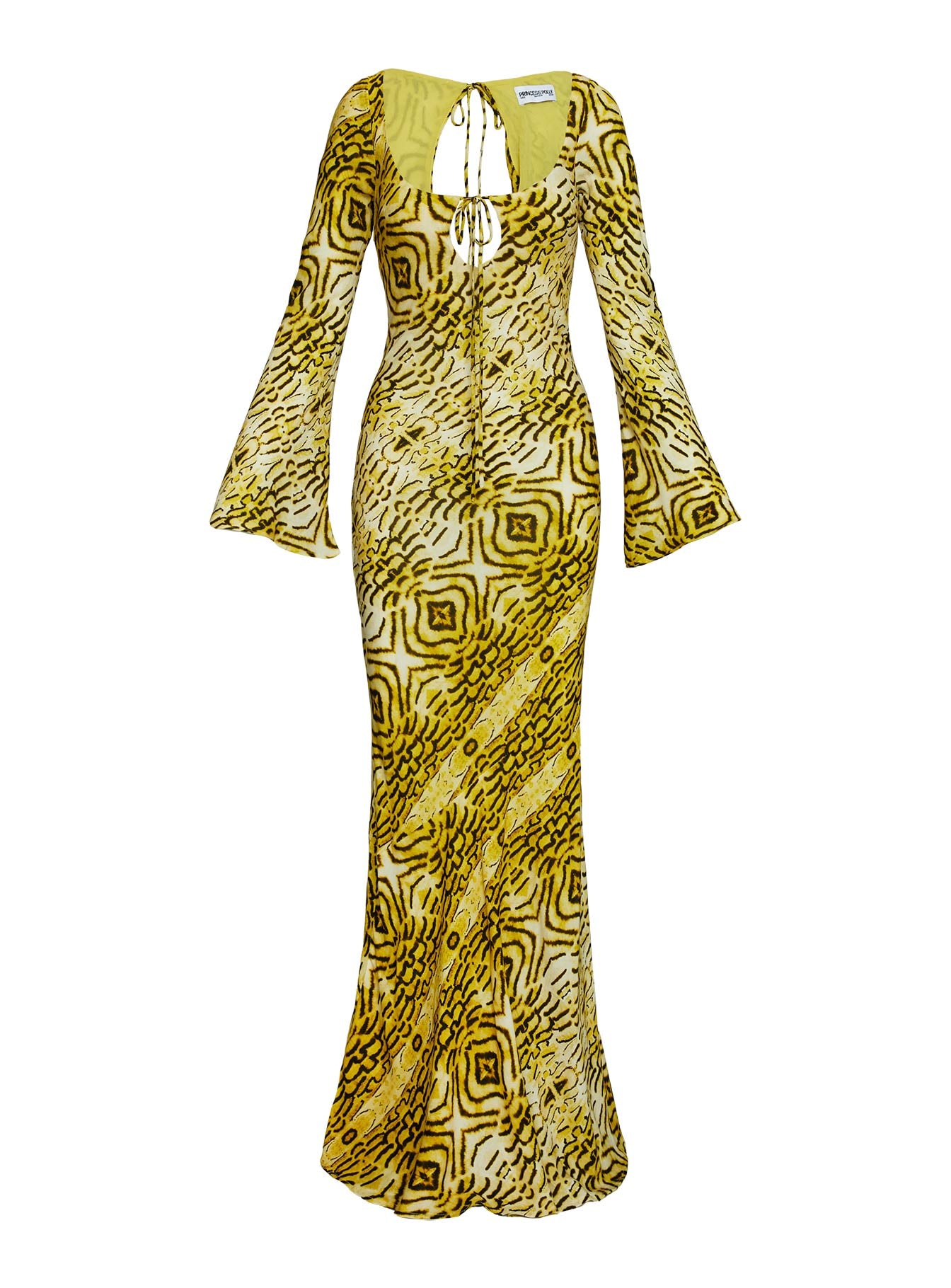 Setting Sun Long Sleeve Maxi Dress Yellow Black - Image 5
