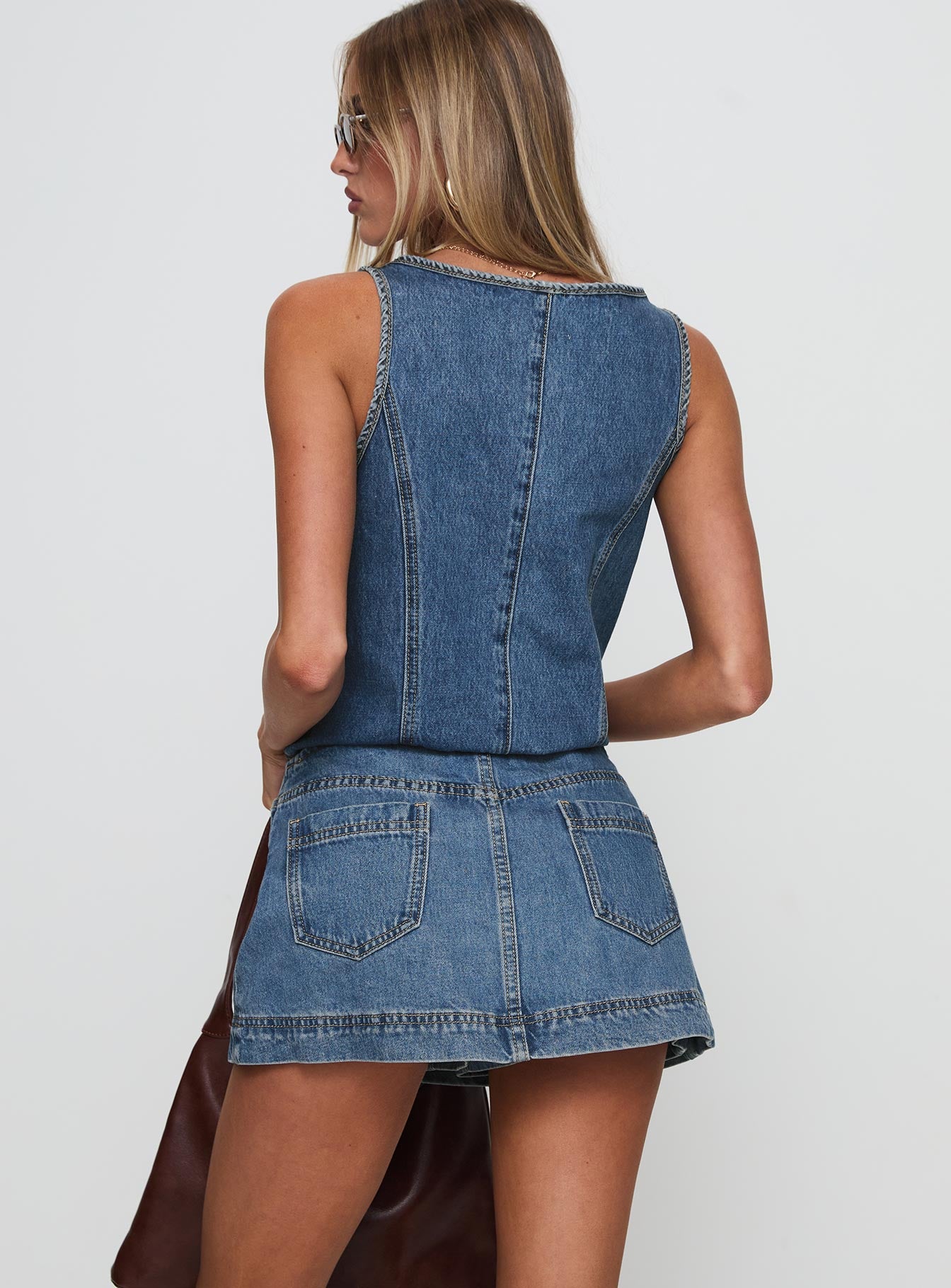 Stefenie Denim Skort Mid Wash - Image 5